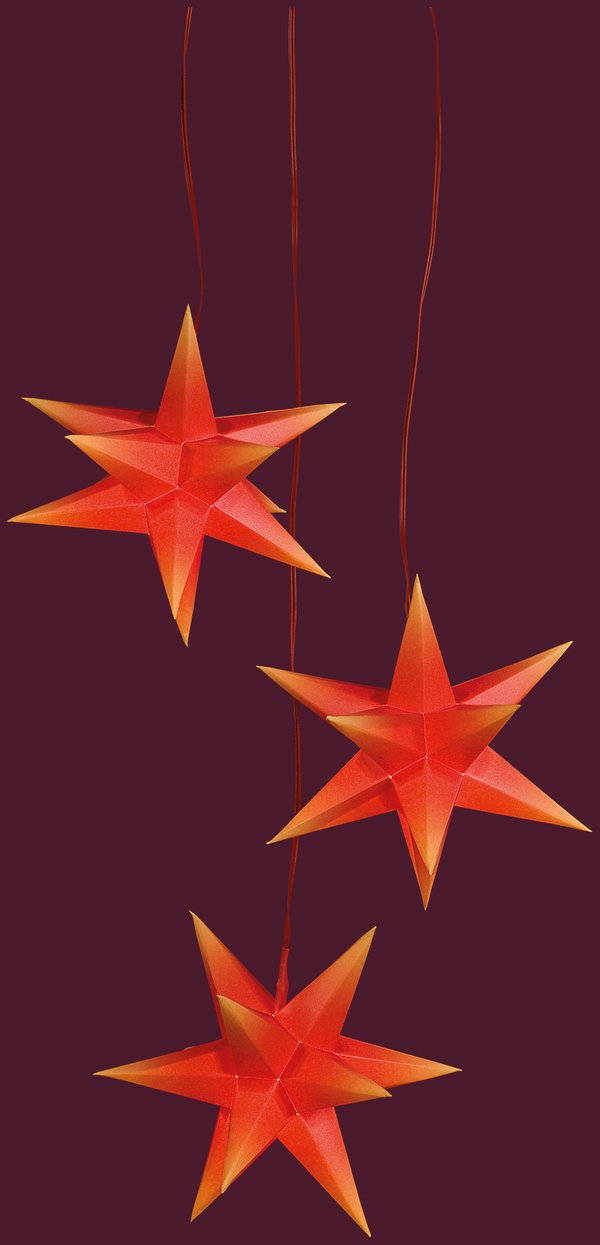 Marienberger Adventssterne 3-Sterne Set rot-gelb